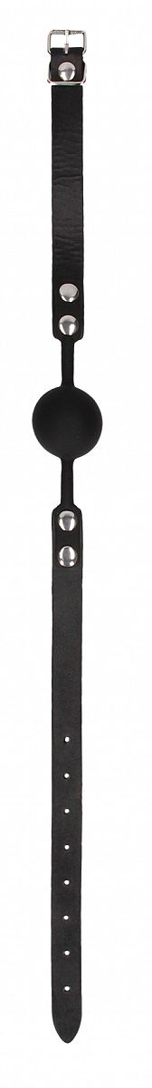 Черный кляп-шарик Silicone Ball Gag with Adjustable Bonded Leather Straps