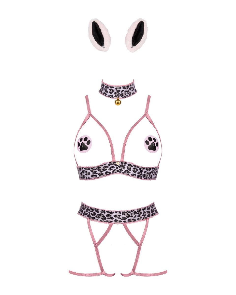 Игровой комплект Catriny: лиф, пояс, ободок, чокер, пэстисы