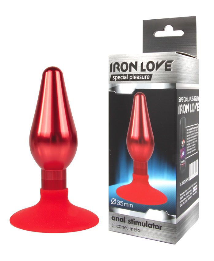 Красная конусовидная анальная пробка - 10 см.