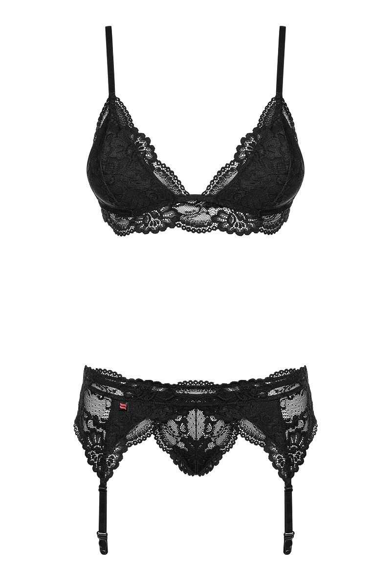 Чувственный кружевной комплект из 3 предметов