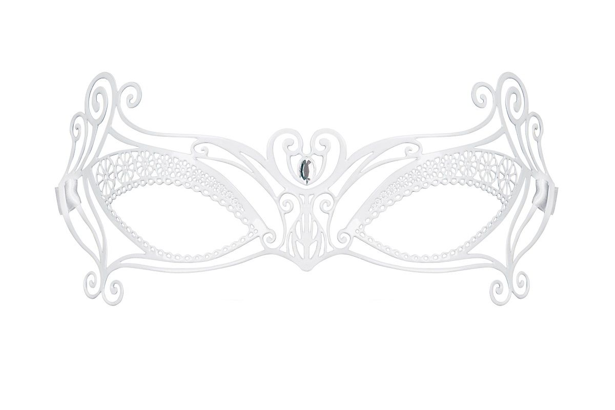 Белая металлическая маска на завязках