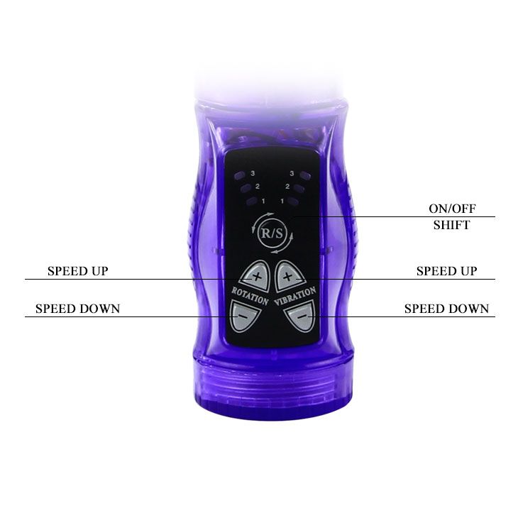 Виброротатор с пупырышками и стимуляцией клитора - 20,8 см.