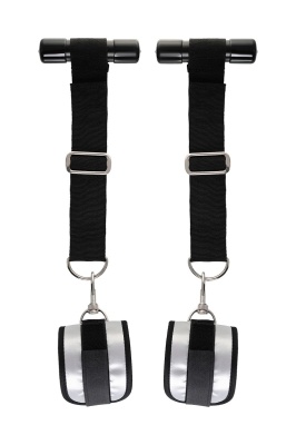 Черно-серебристые фиксаторы для рук на дверь Anonymo