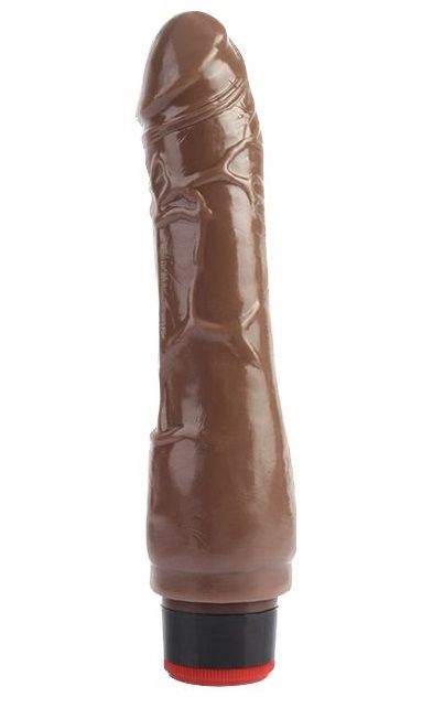 Коричневый вибратор-реалистик 8.1 Vibrating Dildo - 20 см.