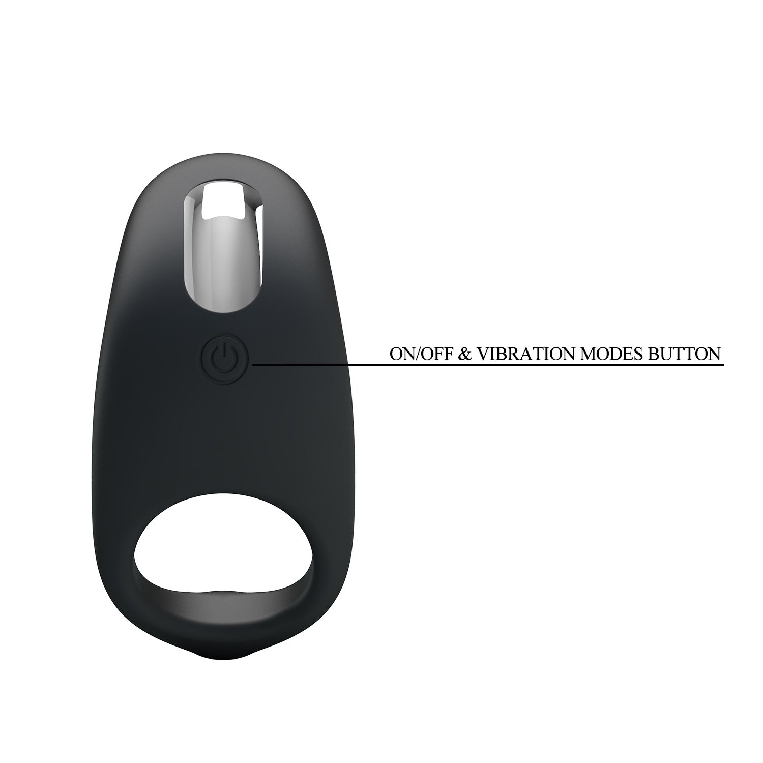 Черное перезаряжаемое эрекционное кольцо Gemma