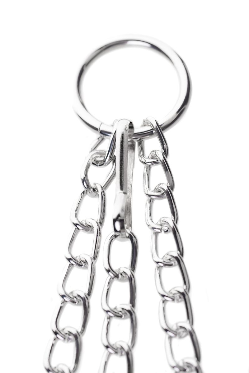 Черно-серебристые зажимы для сосков с кольцом для пениса TOYFA Metal