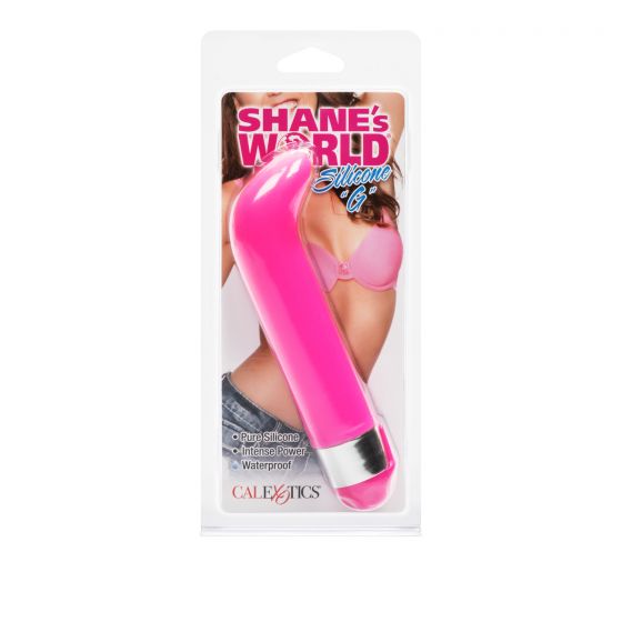 Розовый вибратор Silicone G для стимуляции G-точки - 12 см.