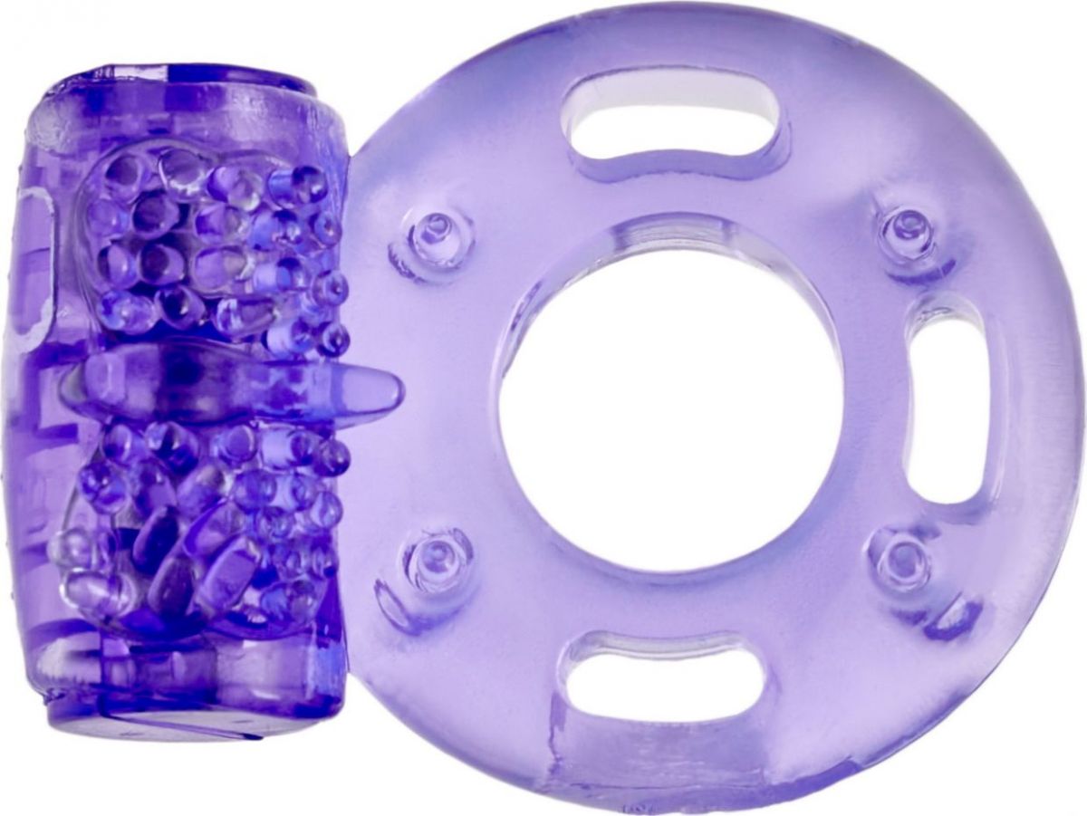 Фиолетовое эрекционное кольцо с вибрацией Ring Elastic Heart