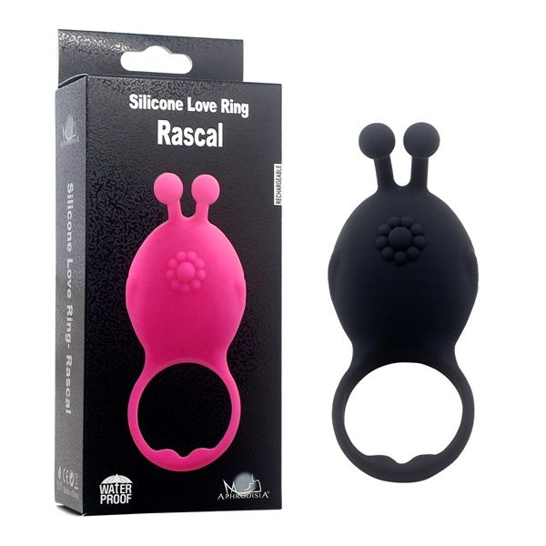 Черное виброкольцо на пенис Rascal