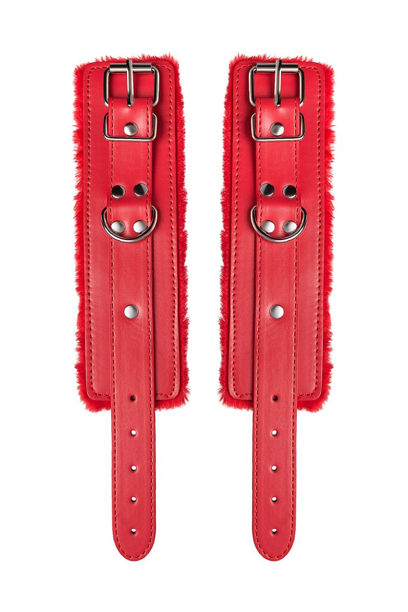 Красные наручники Anonymo из искусственной кожи