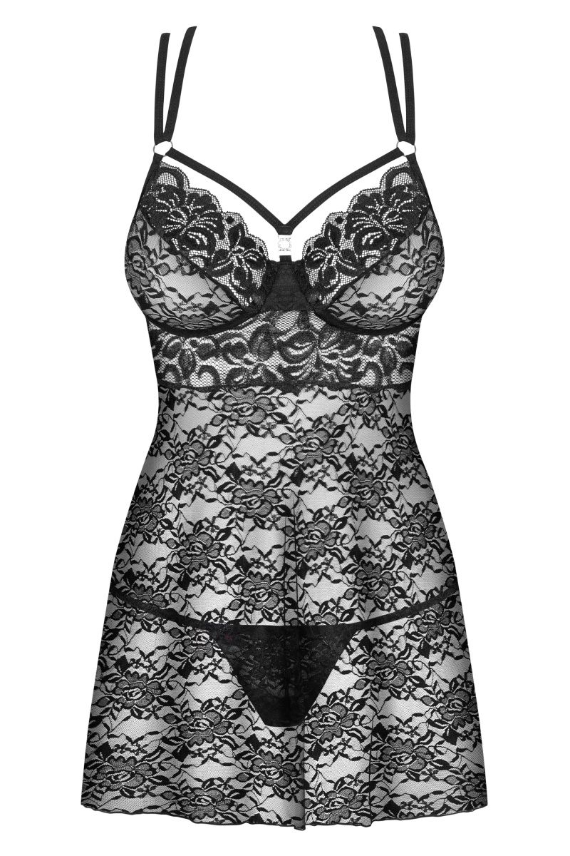 Соблазнительная кружевная сорочка с цветочным мотивом