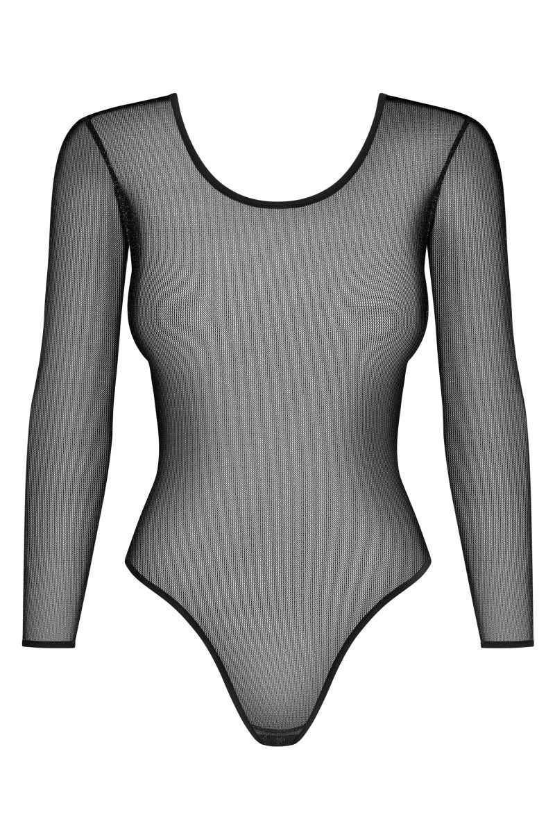 Эффектное полупрозрачное боди с открытой спинкой