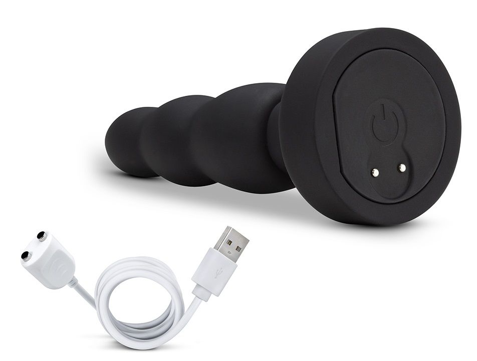 Черный анальный вибратор Propel Plug - 14,6 см.