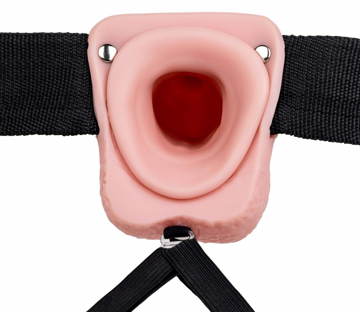 Телесный реалистичный страпон-фаллопротез с мошонкой - 18 см.