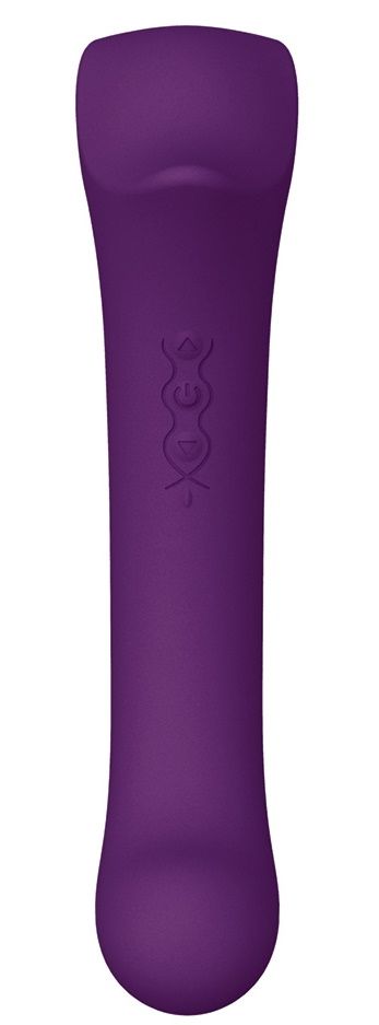 Фиолетовый клиторальный стимулятор Caldo с функцией вибратора - 19 см.