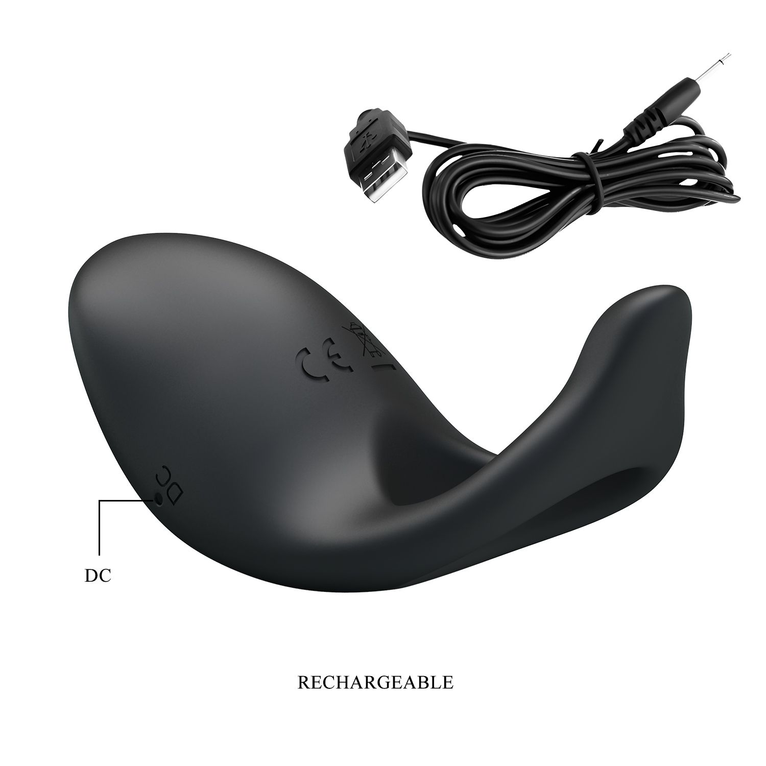 Черное перезаряжаемое эрекционное кольцо Gemma