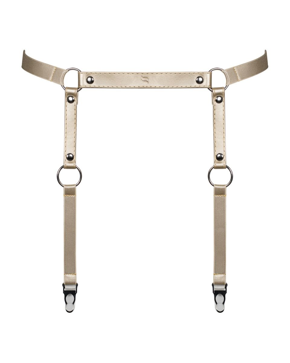 Стильный тонкий пояс для чулок с металлическими колечками