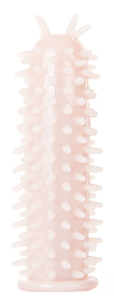 Телесная насадка на пенис с шипами по всей длине - 13 см.