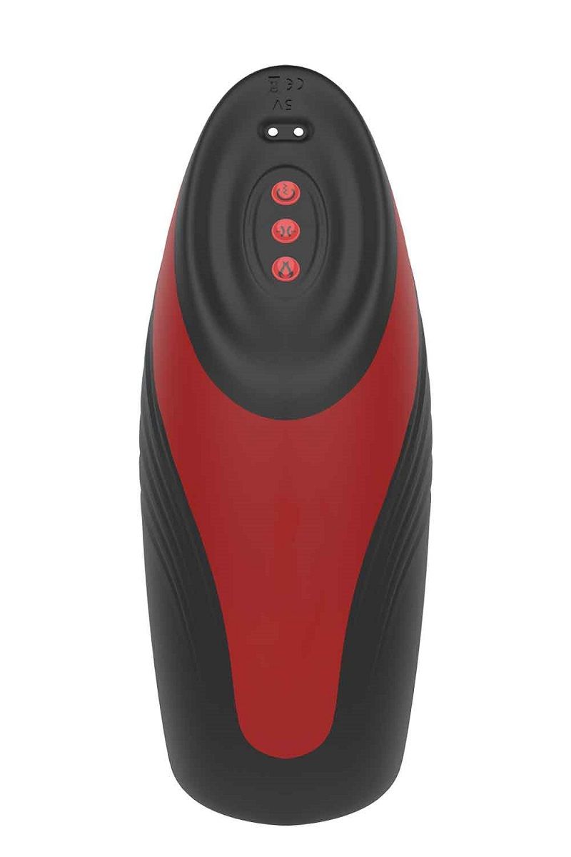 Черно-красный вибромастурбатор с подогревом Heating Suck Machine