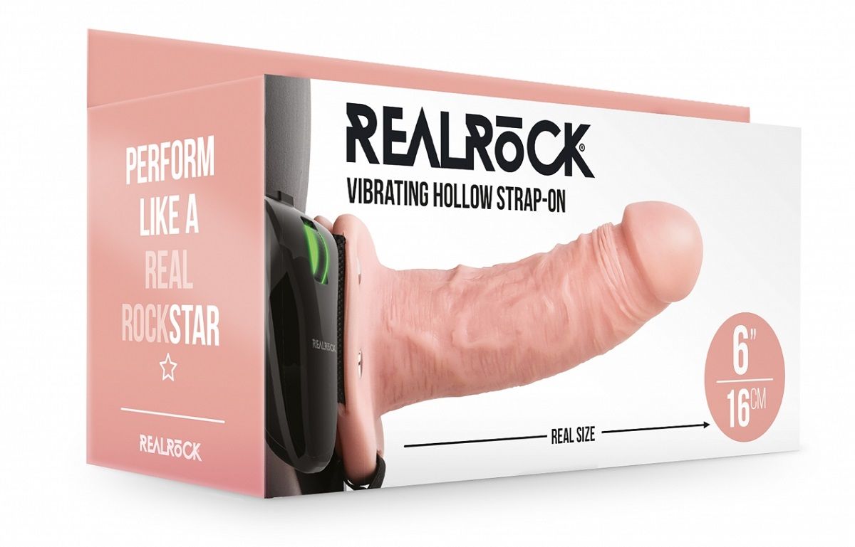 Телесный реалистичный вибрострапон-фаллопротез - 18,5 см.