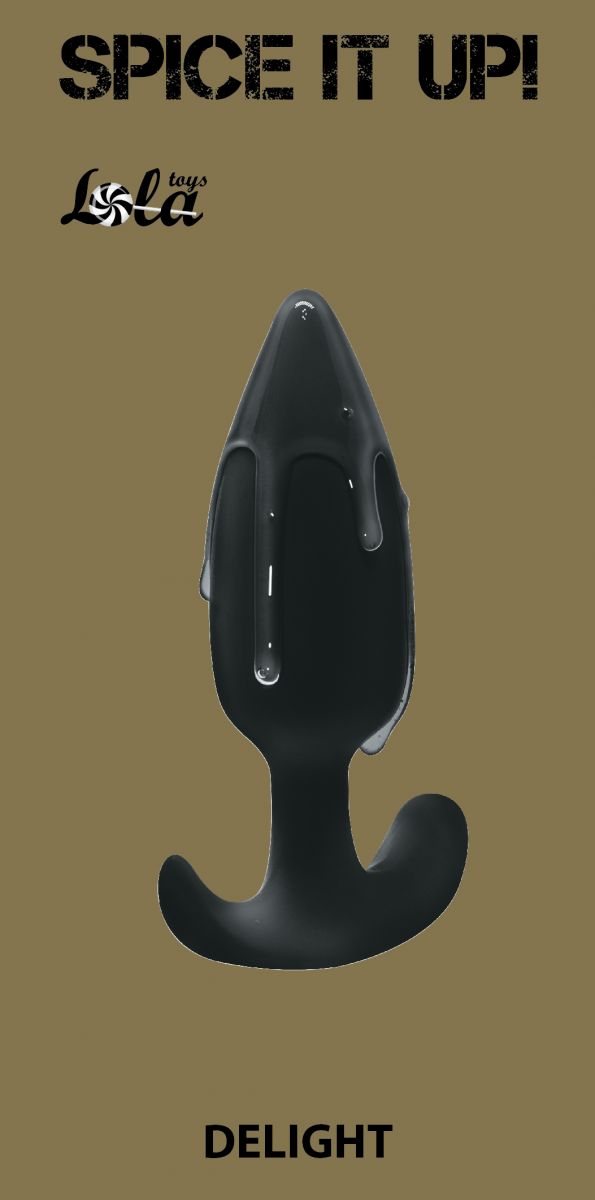 Чёрная анальная пробка Delight - 10,5 см.