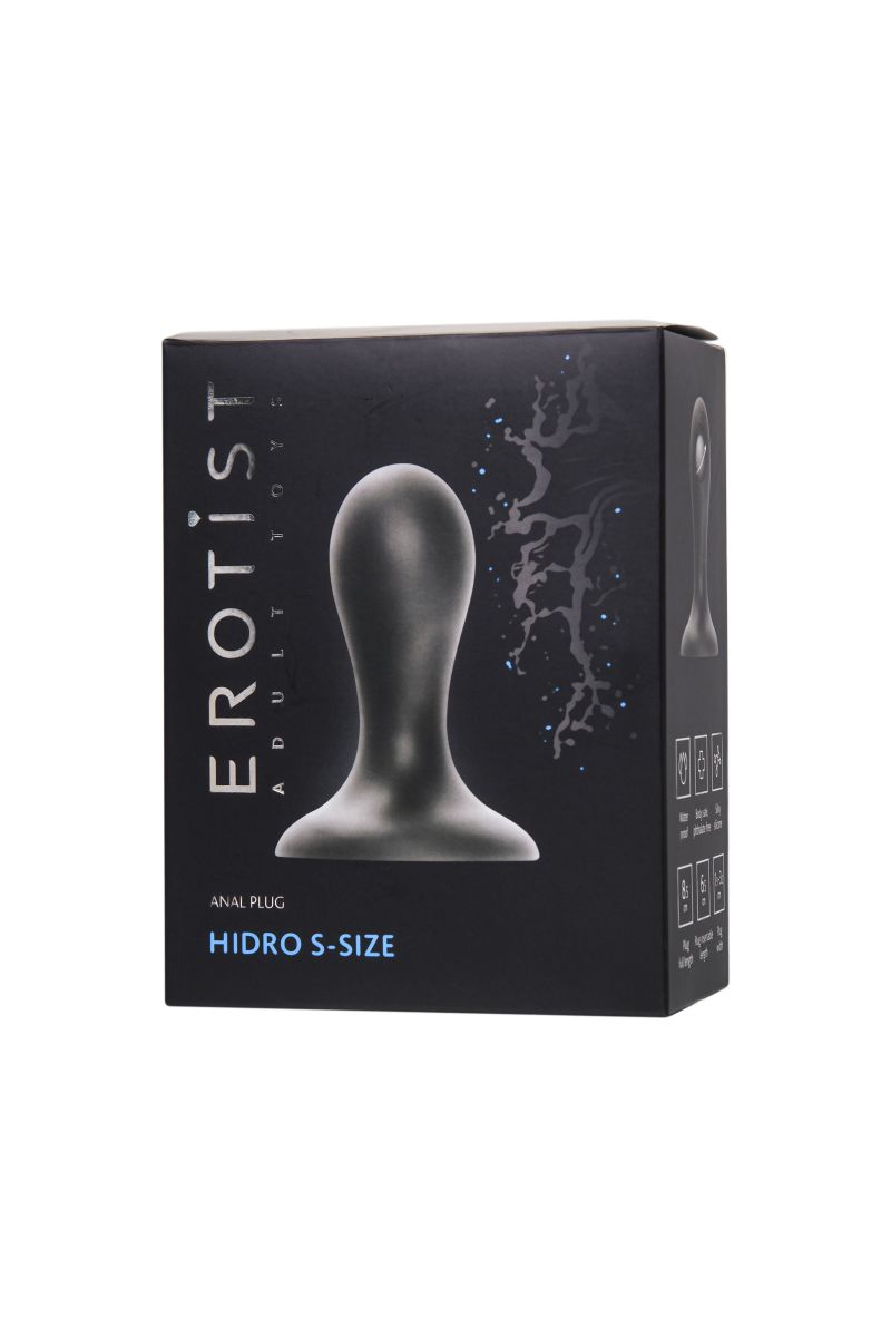 Черная анальная втулка Hidro S - 8,5 см.