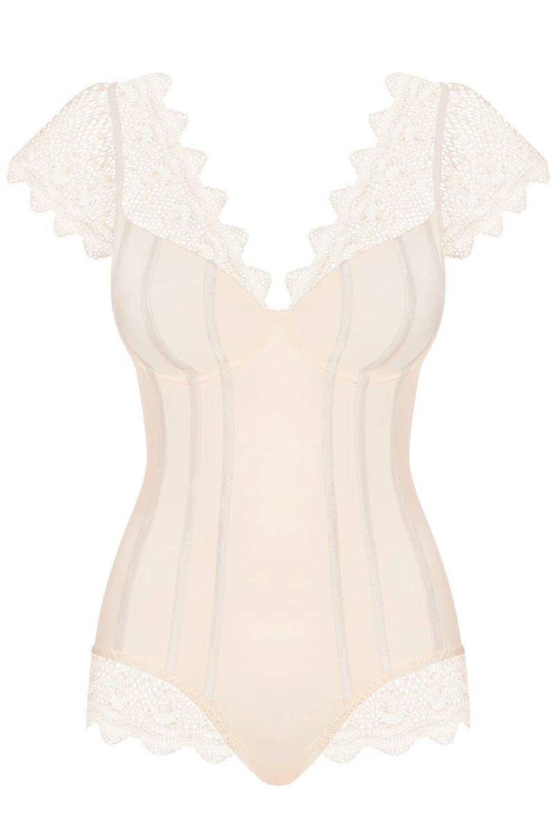 Боди Moketta с сетчатыми вставками и коротенькими рукавчиками