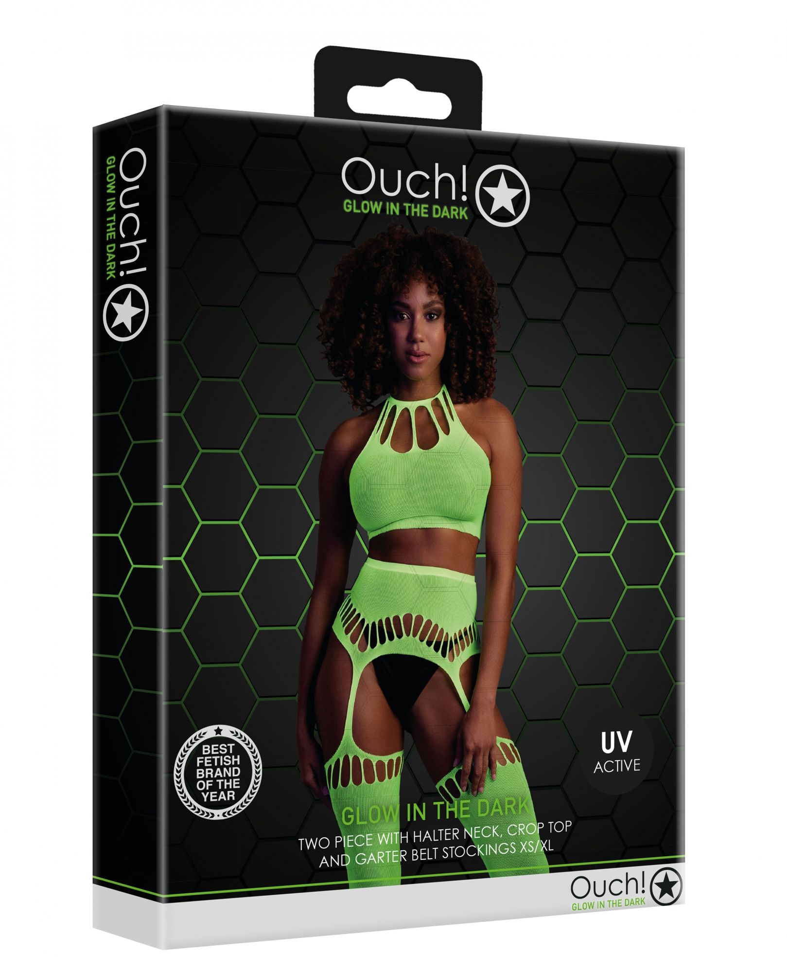 Неоновый комплект белья Two Piece with Crop Top and Stockings