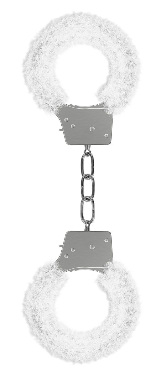 Пушистые белые наручники OUCH! White