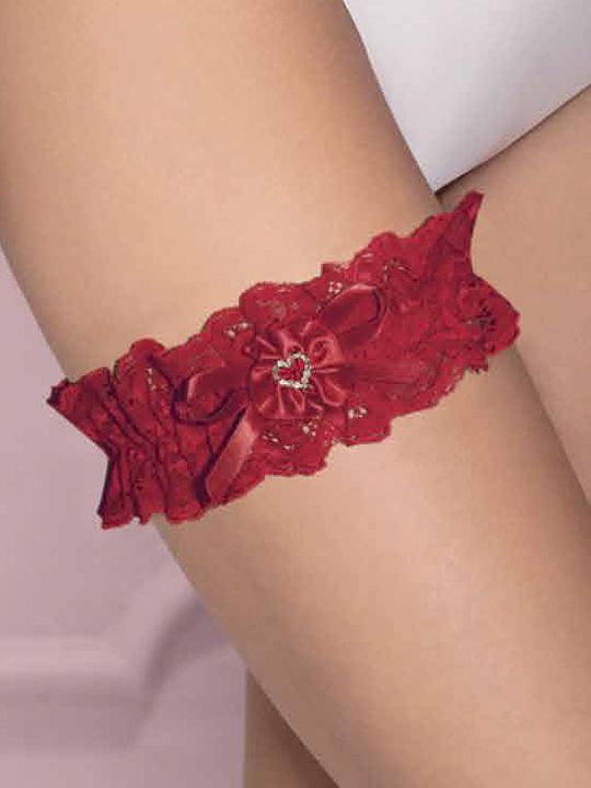 Ажурная кружевная подвязка с бантиком