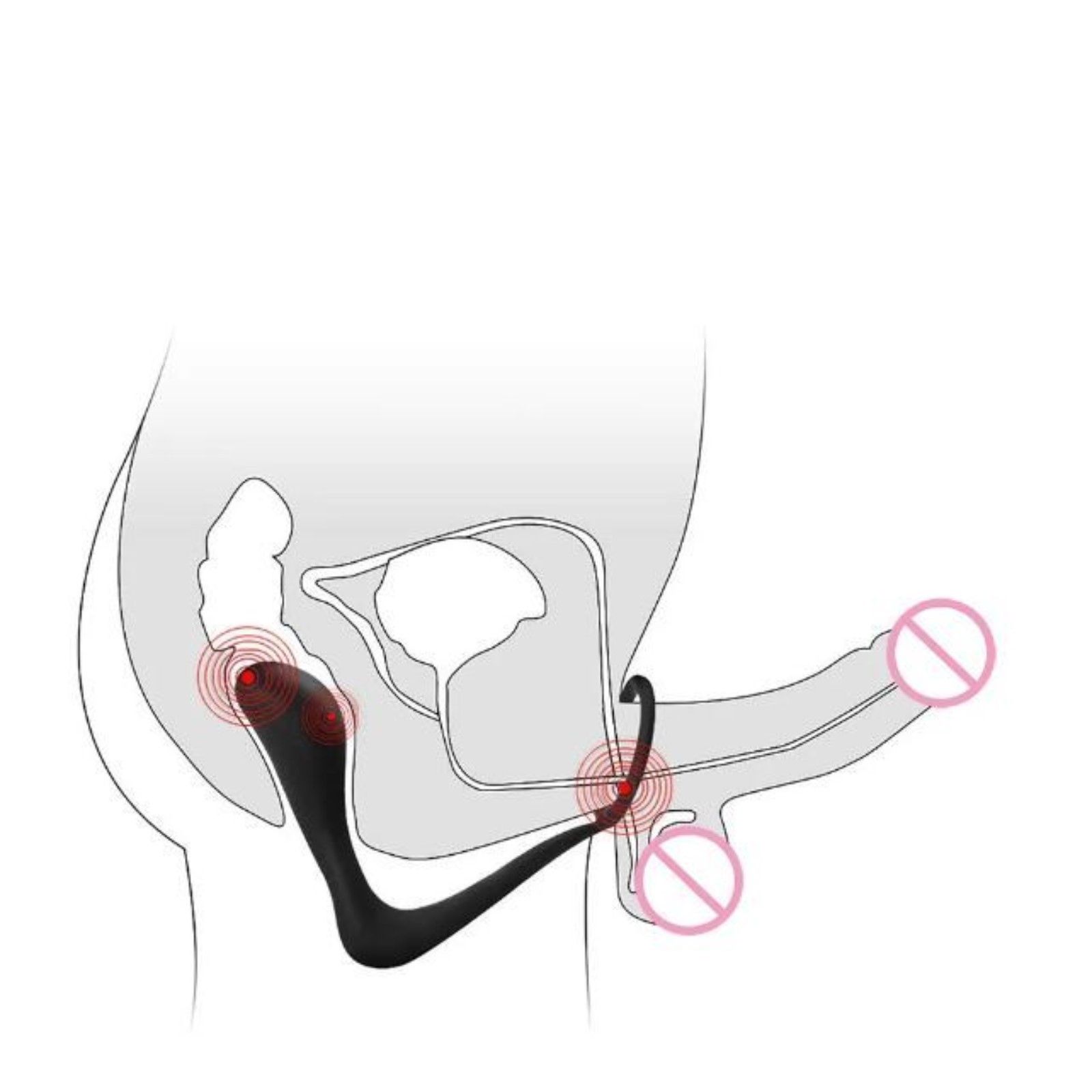 Черное эрекционное кольцо с анальной пробкой «Оки-Чпоки»