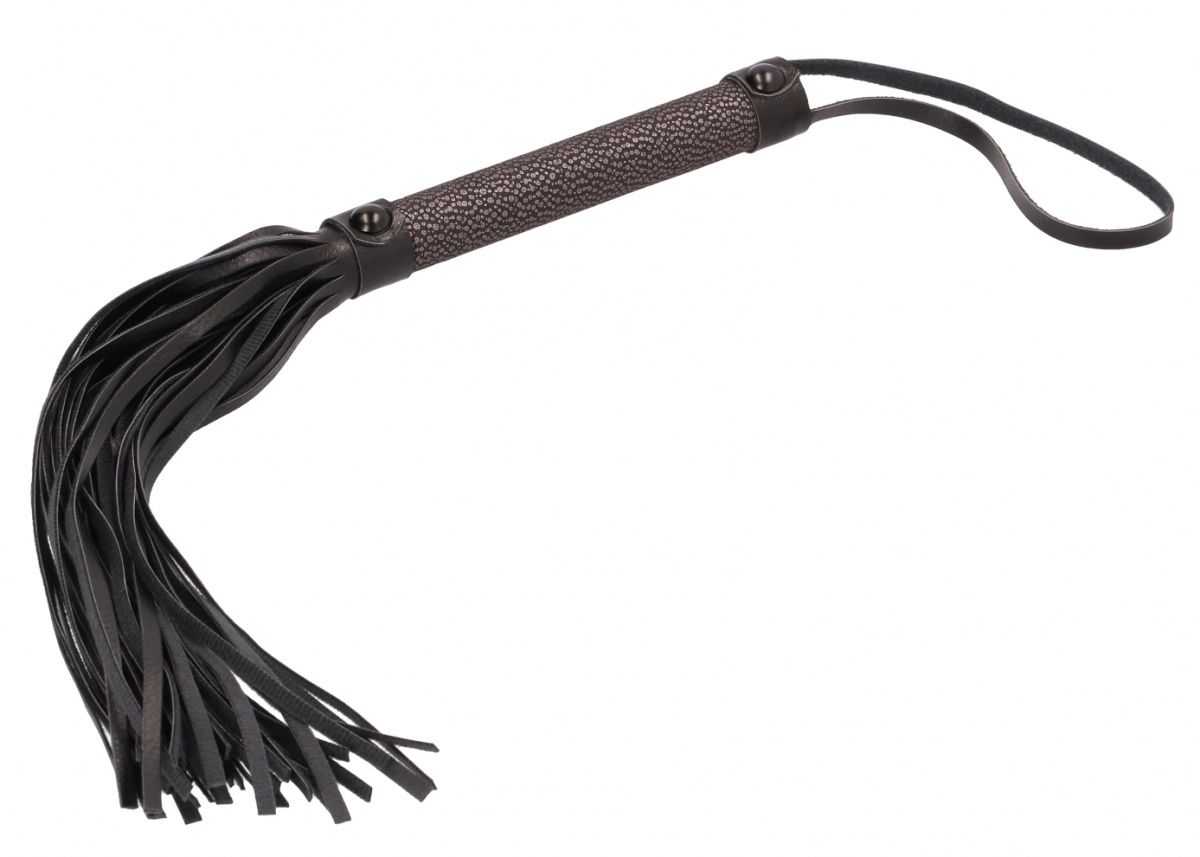 Серая многохвостовая гладкая плеть Elegant Flogger - 39 см.