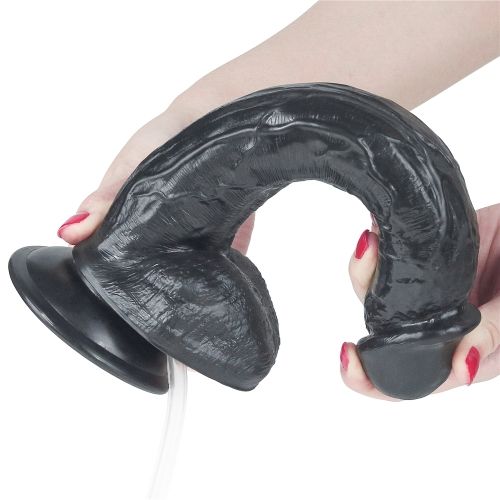 Черный фаллоимитатор-гигант с грушей 11 Squirt Extreme Dildo - 27,5 см.