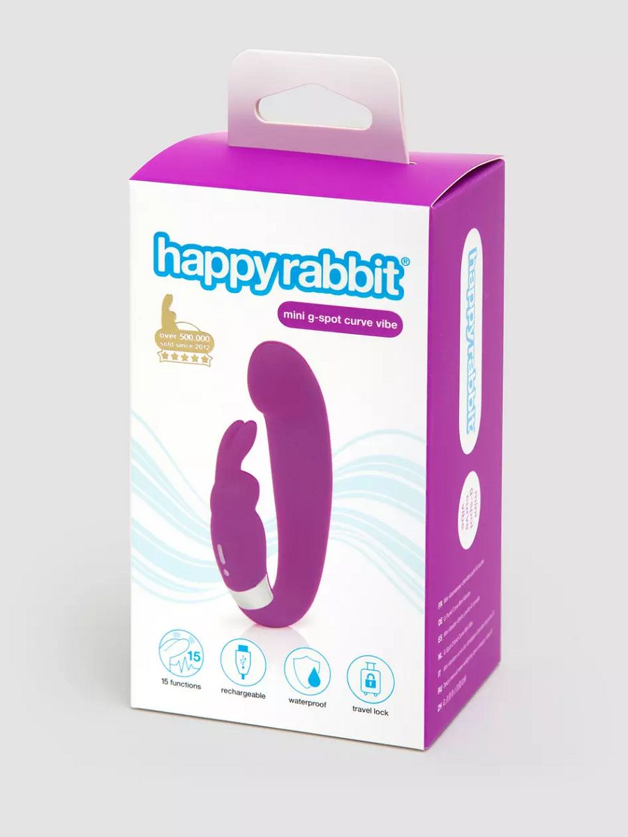 Лиловый вибратор Mini G-Spot Curve Vibe с клиторальным зайчиком