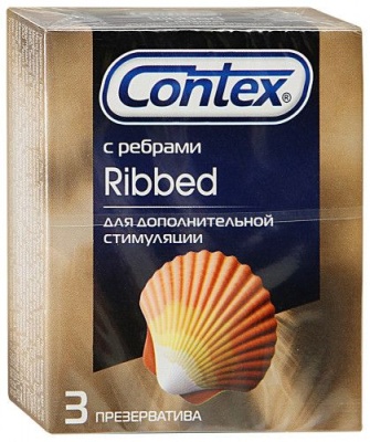 Презервативы с рёбрышками CONTEX Ribbed - 3 шт.