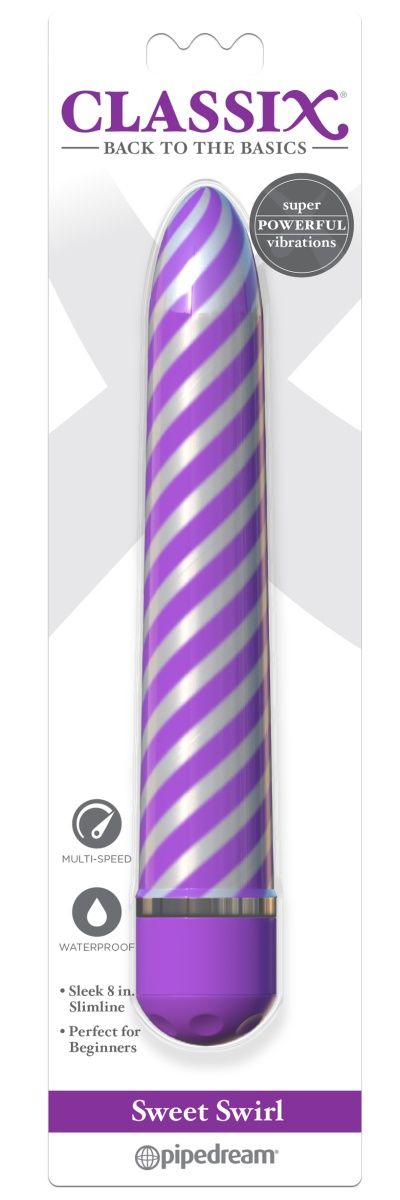 Фиолетовый вибратор Sweet Swirl Vibrator - 21,3 см.