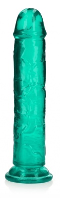 Зеленый фаллоимитатор Crystal Clear на присоске - 25 см.