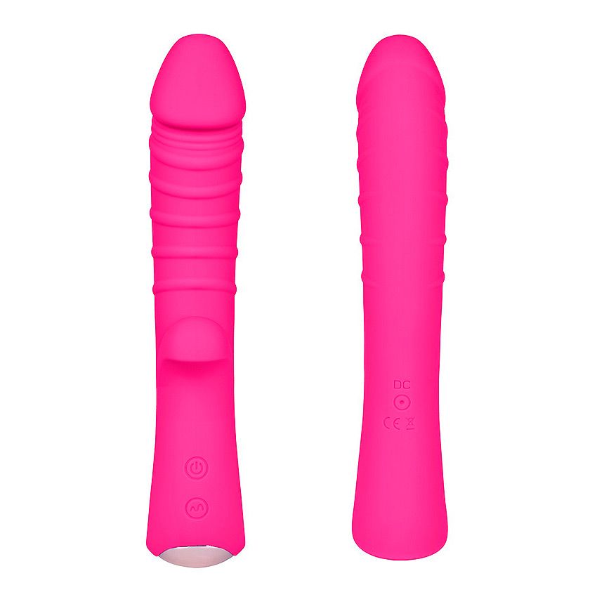 Ярко-розовый вибромассажер 5  Silicone Wild Passion - 19,1 см.