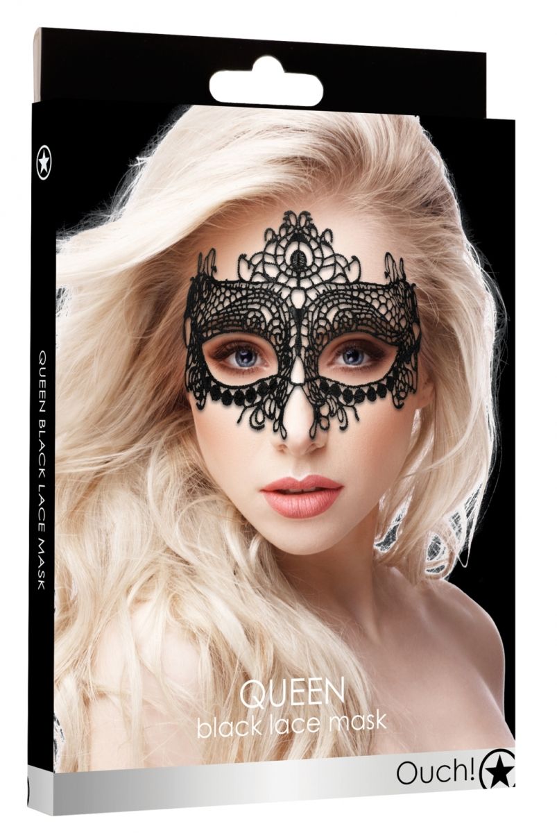 Черная кружевная маска на глаза Queen Black Lace Mask