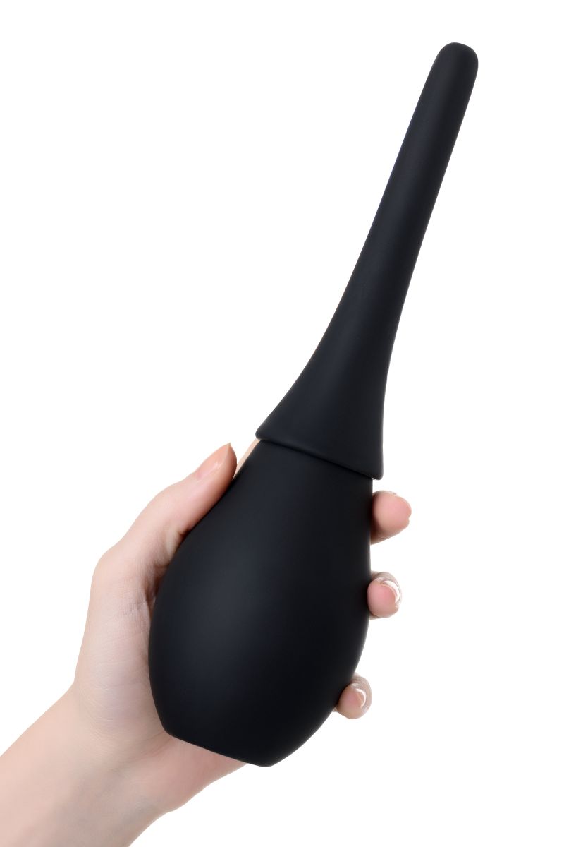 Черный силиконовый анальный душ A-toys с гладким наконечником