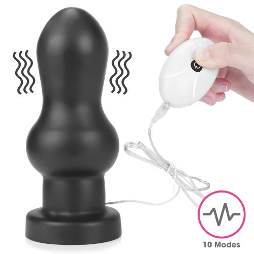 Черная анальная вибровтулка 7  King Sized Vibrating Anal Rammer - 18 см.