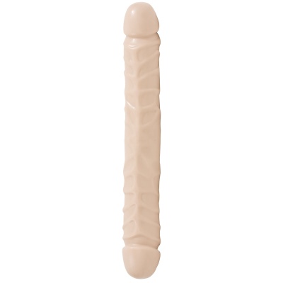 Двухголовый фаллос телесного цвета Jr. Veined Double Header 12  Bender - 29,5 см.