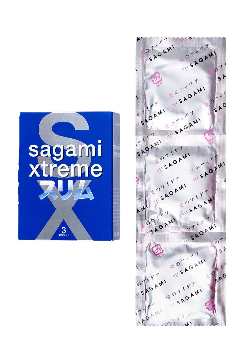 Розовые презервативы Sagami Xtreme Feel Fit 3D - 3 шт.