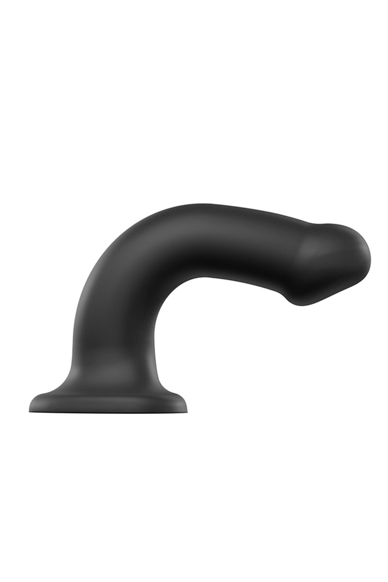 Черный фаллос на присоске Silicone Bendable Dildo L - 19 см.