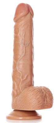 Телесный фаллоимитатор Straight Realistic Dildo Balls Suction Cup 7 - 20 см.